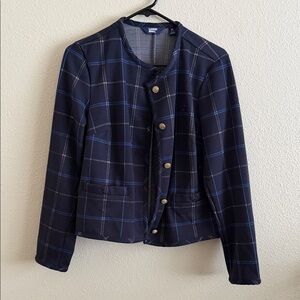 Chase bank Women's Blue Checkered Blazer